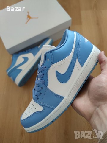 Nike Air Jordan 1 Low UNC Blue Сини Бели Обувки Маратонки Размер 40 Нови Оригинални Обувки Найк