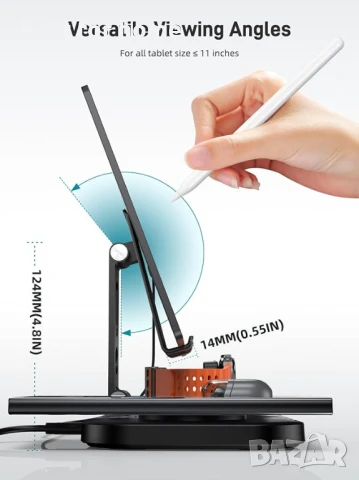 4 в 1 зарядна станция за Samsung , за iPhone , за iPad,таблет от NeotrixQi, снимка 5 - Безжични зарядни - 51169083