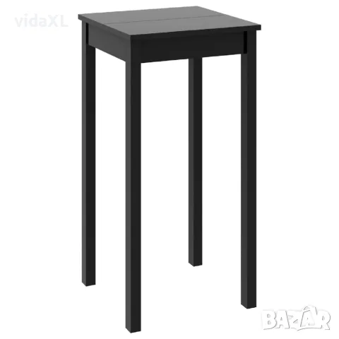 vidaXL Бар маса, МДФ, черна, 55x55x107 см