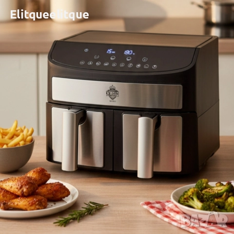 Двоен Air Fryer Queen KK-A02 - 7L, 2400W за здравословно и бързо готвене, снимка 3 - Мултикукъри - 52221926