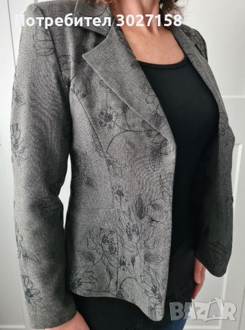 Дамско сиво сако номер 46, произведено в България, снимка 6 - Сака - 38815225