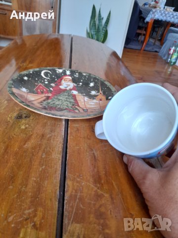 Стара коледна чиния,чаша, снимка 7 - Други ценни предмети - 34007292