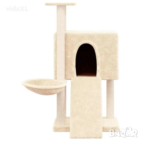 vidaXL Котешко дърво със сизалени стълбове, кремаво, 96 см, снимка 3 - За котки - 56146315