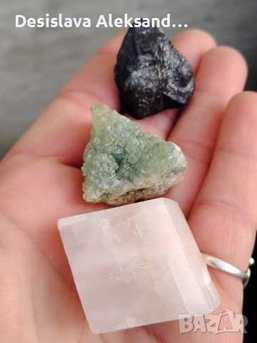 Лот от три образеца: пренит, турмалин и калцит, много изгодно 