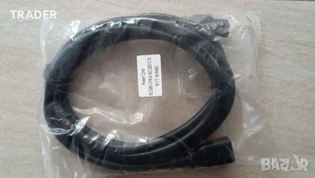 Power cable  cord захранващ кабел удължител  C14 to C15 , 3m, снимка 3 - Резервни части за телефони - 45504728