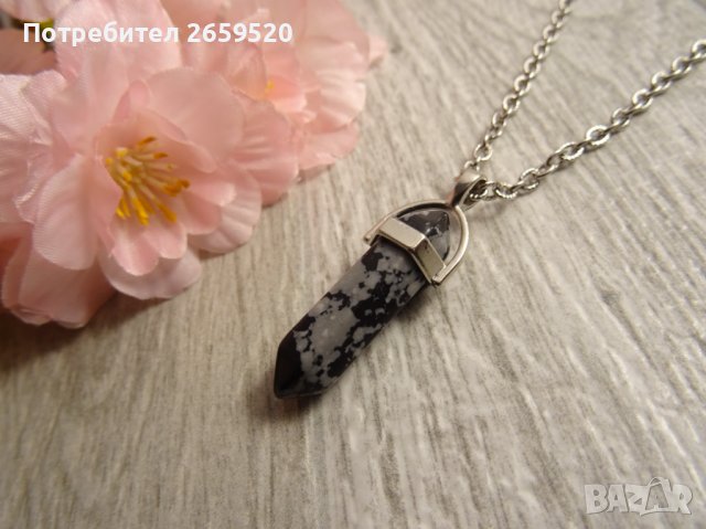 Дамско колие от естествен камък и стомана, снимка 3 - Колиета, медальони, синджири - 39568073