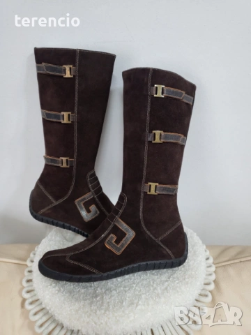 Нови кафяви ботуши - 40 номер естествен велур