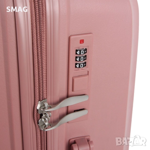 Куфар с колелца 58л, розов_1233329, снимка 6 - Куфари - 52189299