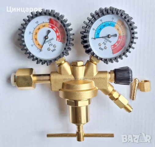 АЗОТ 40-55 Bar изходящо налягане регулатор, редуцир-вентил, редуктор, накрайници маркуч и клима