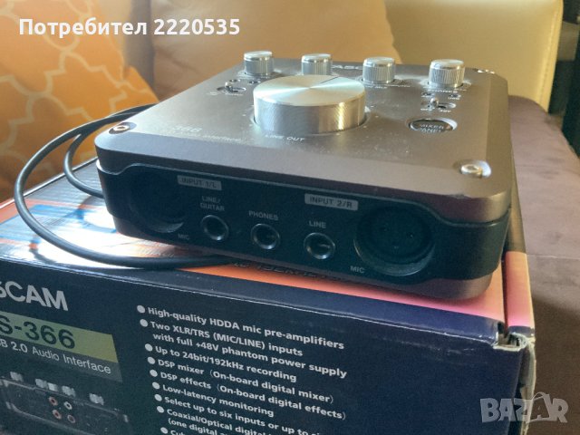 Аудио интерфейс Tascam US-366 USB Audio Interface, снимка 2 - Аудиосистеми - 44366327