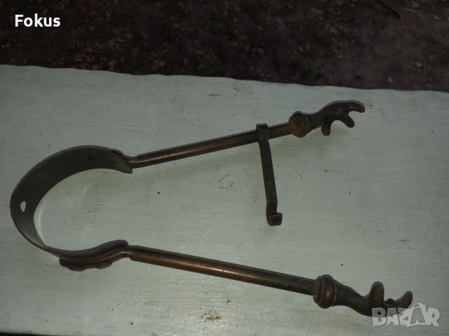 СТАРА АНТИКВАРНА БРОНЗОВА ЩИПКА ЗА КАМИНА, снимка 5 - Антикварни и старинни предмети - 53519363