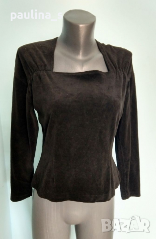 Луксозна дизайнерска блуза от кадифе top "Sandwich" fashion / голям размер , снимка 2 - Блузи с дълъг ръкав и пуловери - 36151463
