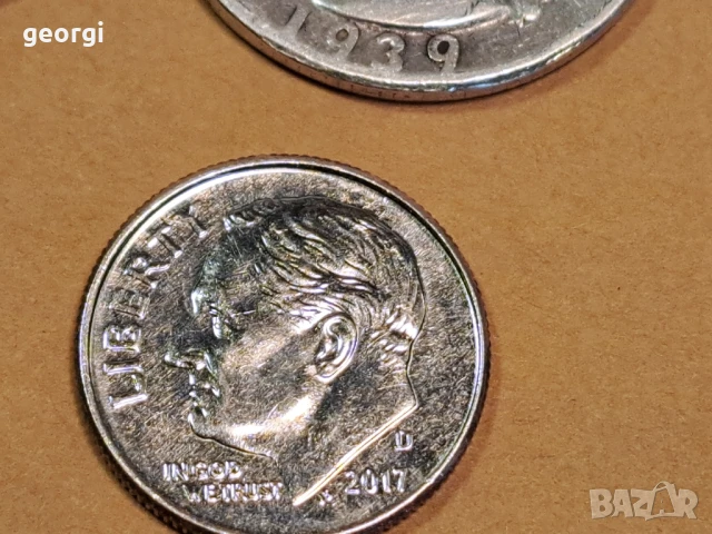 6 американски сребърни монети 5 цента, 10 цента, четвърт долар, снимка 4 - Нумизматика и бонистика - 50493033