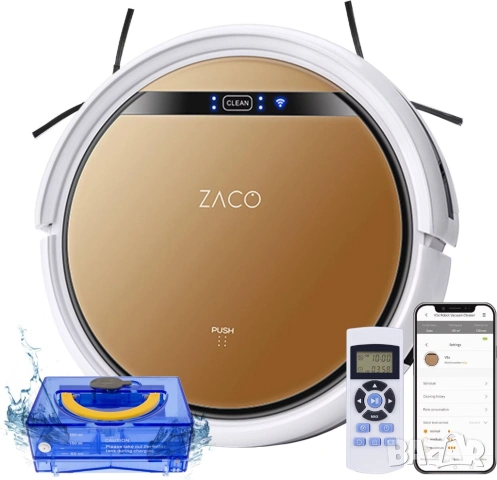 Прахосмукачка робот ZACO iLife V5x, Плюс МОП, Систематично почистване с навигация, WiFi