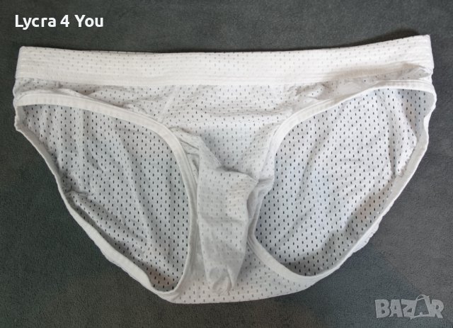 L/XL бял мъжки слип с мрежеста материя и оформена мъжка зона отпред, снимка 7 - Бельо - 39247642