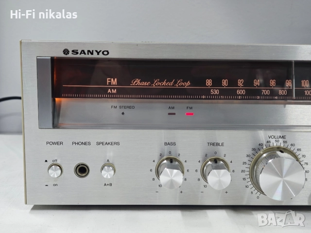 ретро стерео ресийвър усилвател SANYO 2016 , снимка 2 - Ресийвъри, усилватели, смесителни пултове - 52365947