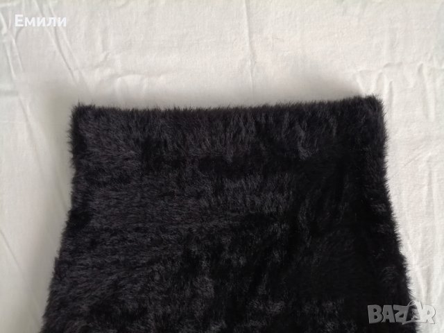 Дамска къса еластична плюшена пола с висока талия в черен цвят р-р S (36) и M (38), снимка 8 - Поли - 42336994