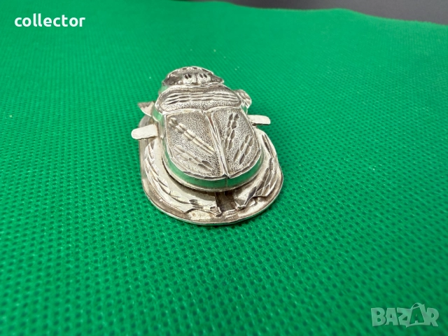 Сребърна висулка скарабей / бръмбар. №7437, снимка 9 - Колиета, медальони, синджири - 51942509