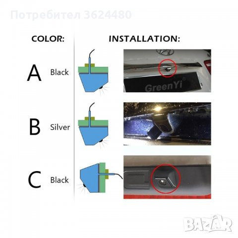 Универсална камера за паркиране, снимка 9 - Аксесоари и консумативи - 39672207