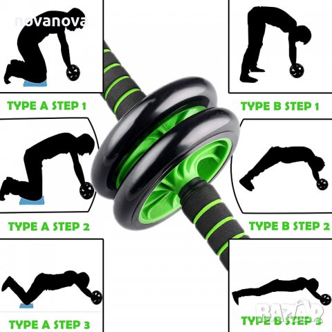 Колело за коремни преси Ab Wheel, снимка 3 - Фитнес уреди - 39619709