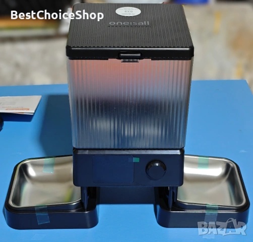 Автоматична хранилка за котки и кучета Oneisall 5L с 2 купи, гласов рекордер, автоматичен дозатор, снимка 9 - За котки - 53842370