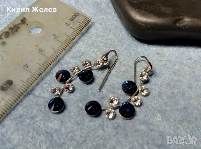 ПРЕЛЕСТНИ ФЛОРАЛНИ СКЪПОЦЕННИ СРЕБЪРНИ ОБЕЦИ СРЕБРО 925 с БЯЛА ПОЗЛАТА ЧАСТ от КОМПЛЕКТ 48605, снимка 8 - Обеци - 49144112