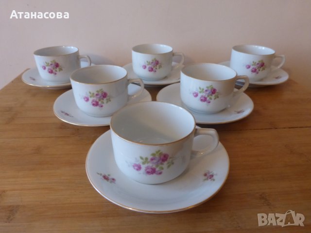 Чешки порцеланов сервиз за кафе 1960 г, снимка 11 - Чаши - 42346473