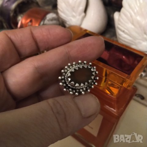 Антикварен сребърен пръстен от средата на 19 век , снимка 3 - Пръстени - 41937161