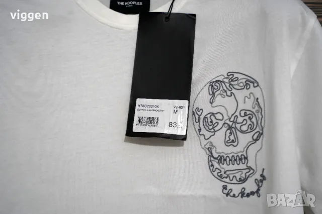Нова оригинална фланелка The Kooples с бродиран череп. Цвят бял. Размер М. Топ цена 45лв., снимка 16 - Тениски - 50223456