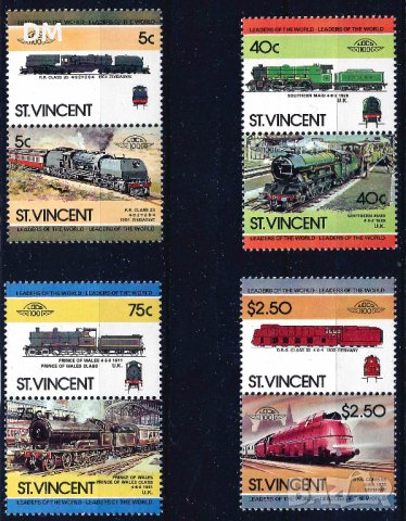 Сейнт Винсент 1984 - Leaders of the World 3 локомотиви MNH, снимка 1