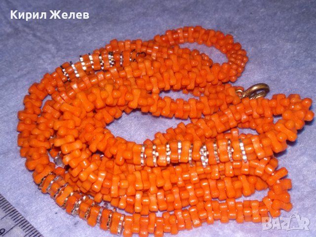 КРАСИВО РЕТРО СТИЛ ГЕРДАНЧЕ КОЛИЕ ХЕНД - МЕЙД АРТ БИЖУ с МЕСИНГОВИ ЕЛЕМЕНТИ и ЗАКОПЧАЛКА 37089, снимка 4 - Колиета, медальони, синджири - 40415297