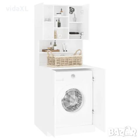 vidaXL Шкаф за пералня, бял, снимка 4 - Шкафове - 56146555
