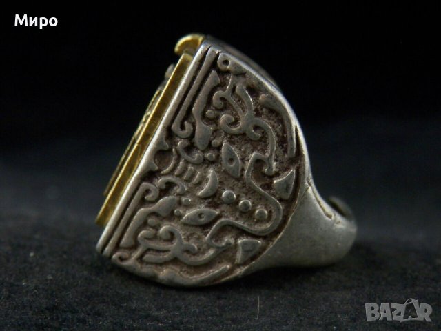ТИБЕТ НЕПАЛ АЗИАТСКИ МЪЖКИ ПРЪСТЕН , снимка 6 - Антикварни и старинни предмети - 41432560