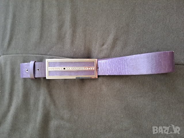 Дамски лилав колан с тока с камъчета, снимка 5 - Колани - 41757060