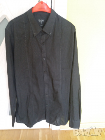 Мъжка черна риза размер М, снимка 4 - Ризи - 36457584
