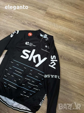 Мъжко ВЕЛО МТБ Джърси CASTELLI Team Sky UV50+  Long sleeve , L/XL размер , снимка 4 - Спортни дрехи, екипи - 50850121