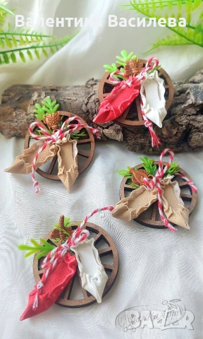 Ръчно изработени венци и магнити за 1 март, снимка 6 - Декорация за дома - 53461332