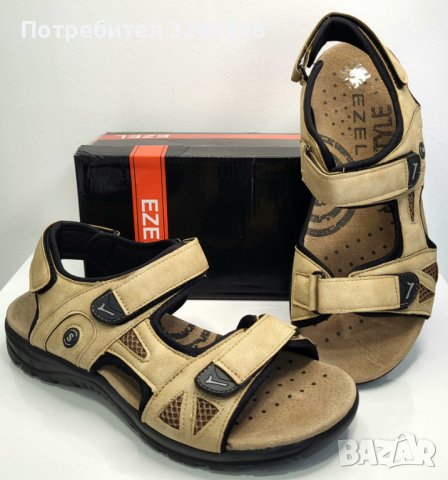 Mъжки туристически сандали с лепенки в трите основни части на ходилото Модел: 2634-3 beige, снимка 1