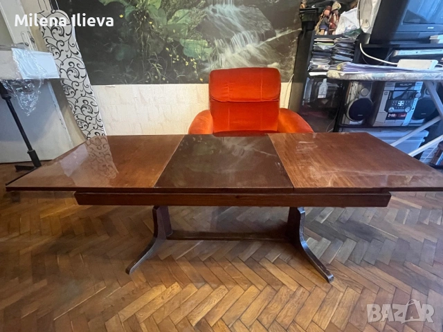 Ретро разтегателна холна маса от соц периода, снимка 7 - Маси - 53836099