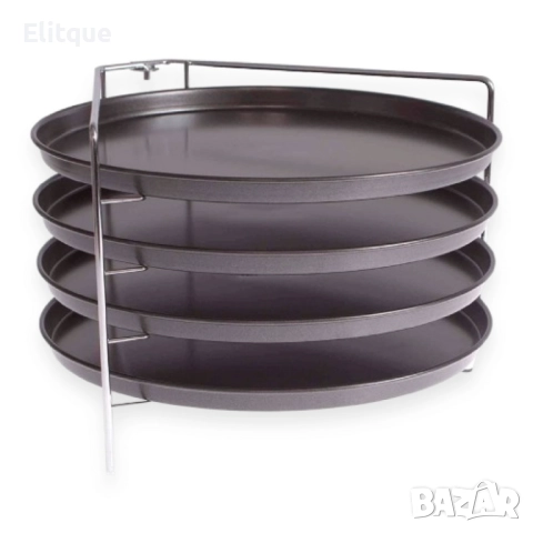 Комплект за печене на пица с хромирана метална стойка, снимка 3 - Други - 52744052