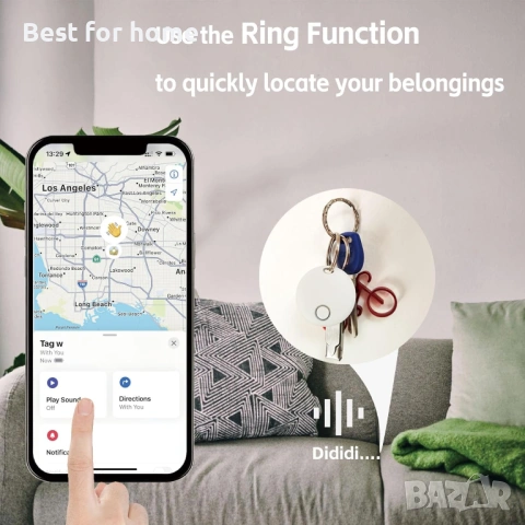 Етикети за проследяване, пакет от 2, интелигентно намиране на предмети, работи с Apple Find , снимка 4 - Друга електроника - 53744148