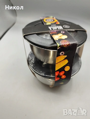 ТОП ОФЕРТА!!! Комплект от 2 купички от стомана, с прозрачен капак, 320 мл, снимка 7 - Кутии за храна - 53485529
