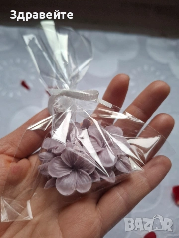 Глицеринови сапунчета "Виолетки" с аромат на виолетки и ванилия + подарък , снимка 4 - Козметика за тяло - 53098355