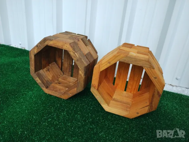 дървени кашпи за цветя саксии осмоъгълни щайги , снимка 4 - Декорация за дома - 48240219