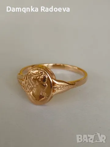 СССР златен пръстен Камея проба 583, снимка 9 - Пръстени - 48028281
