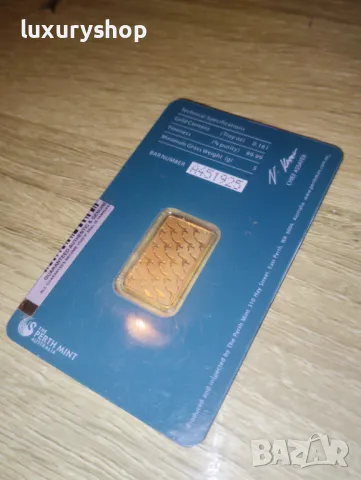 БЕЗПЛАТНА ДОСТАВКА! Златно кюлче 5 грама Perth Mint , снимка 2 - Нумизматика и бонистика - 49768058