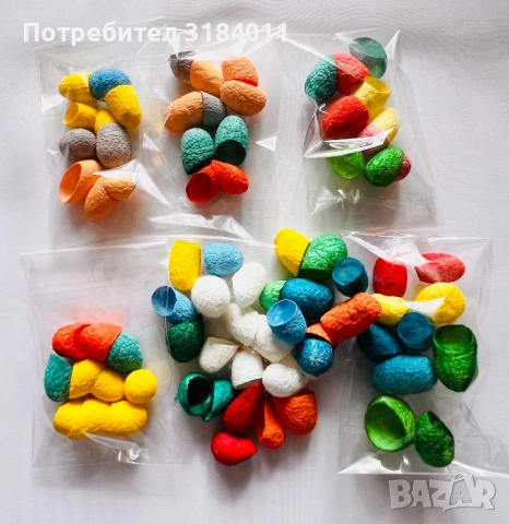 Оцветени копринени пашкули, снимка 4 - Декорация за дома - 53636199