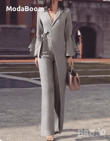 -18 лв.🏷️Стилен дамски гащеризон в сив цвят, снимка 2 - Гащеризони - 48063456