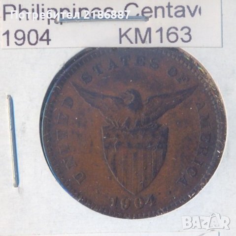 Американски Филипини сентаво 1904 година, снимка 2 - Нумизматика и бонистика - 40055174