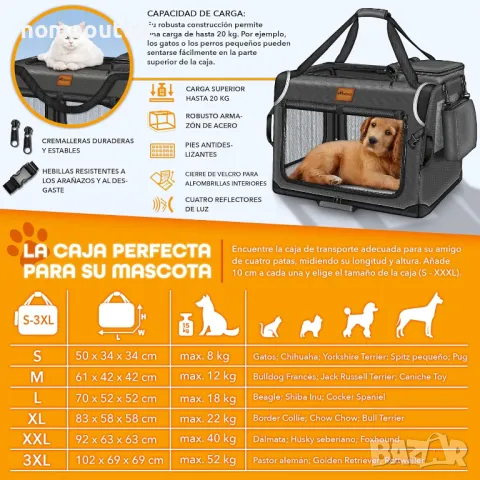 ПРОМОЦИЯ Транспортна текстилна чанта / мобилна къща за домашни любимци (р-р XL), снимка 5 - За кучета - 47891305